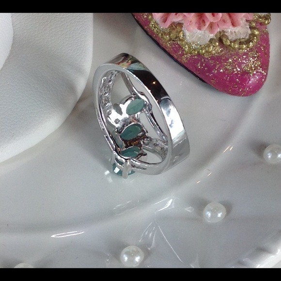 Genuine Rare Green Grandidierite & Zircon Ring - Picture 6 of 8